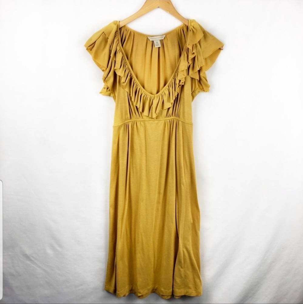 Jonathan Martin Marigold Flutter Sleeve Midi Dress